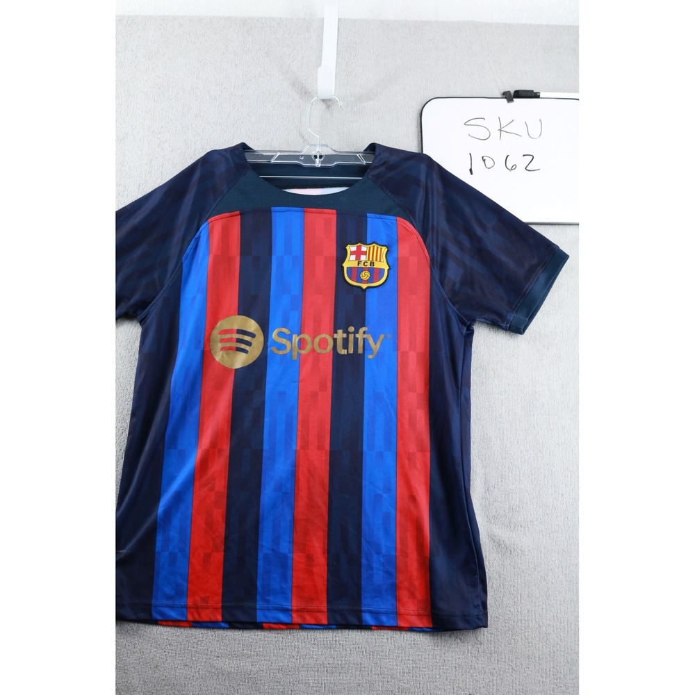 FC Barcelona Soccer Jersey Mens Large Blue Red Spotify FCB Football Shirt 1062